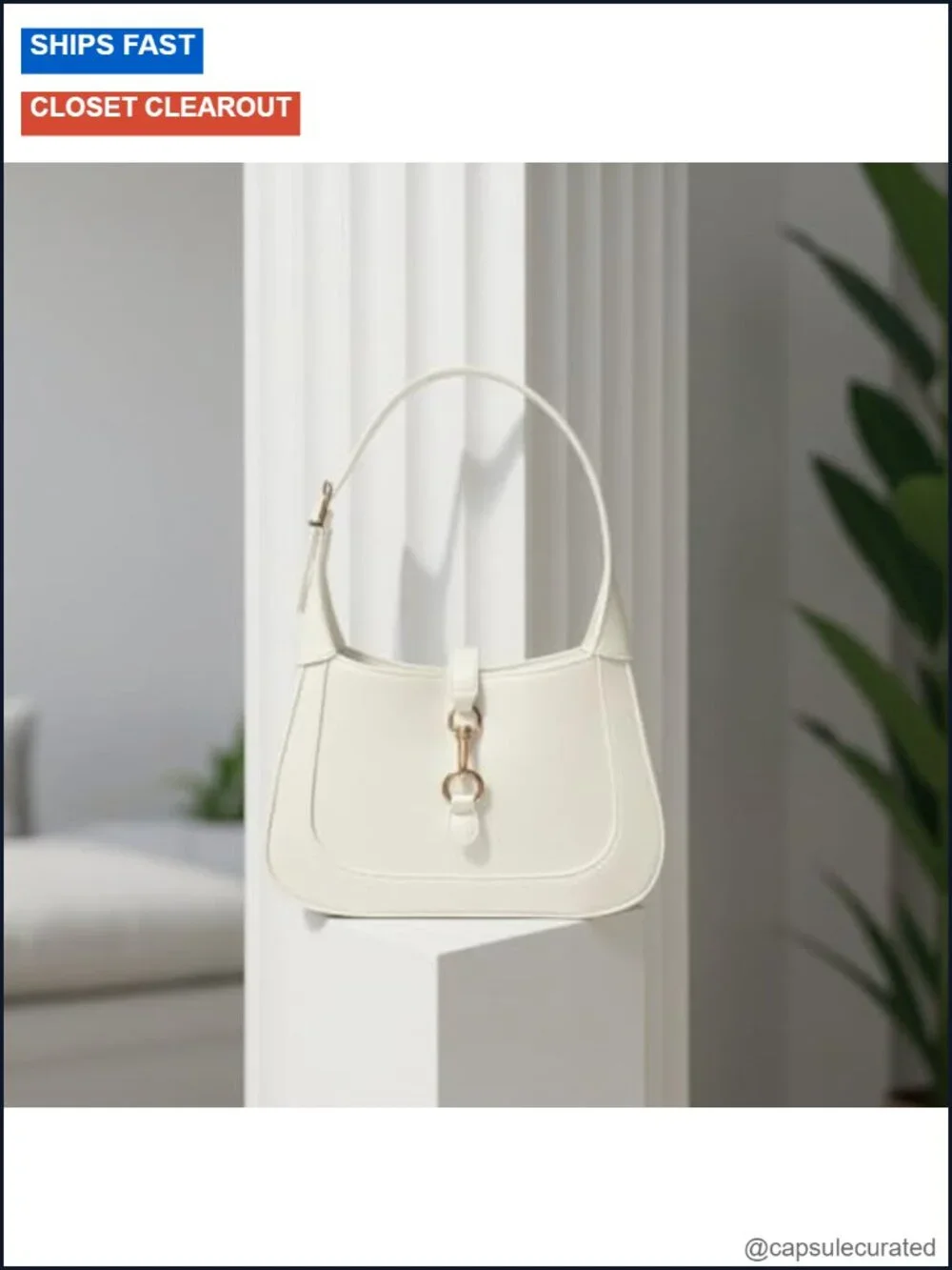 Vegan Leather Hobo Handbag Crossbody Bag w/ Adjustable Strap